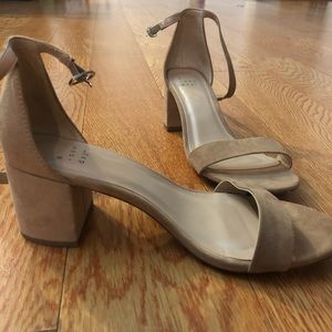 A New Day beige ankle strap heels